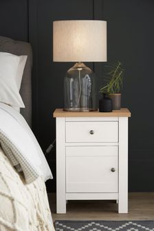 Chalk White Malvern Paint Effect 2 Drawer Bedside Table (A59156) | €205