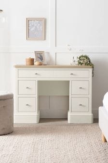 Chalk White Hampton Painted Oak Collection Luxe Space Saving Storage Console Dressing Table (A59187) | €1,025