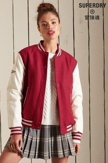 Superdry Red College Varsity Bomber Jacket (A59317) | CA$245
