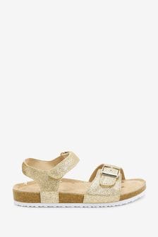 Gold Glitter Standard Fit (F) Corkbed Sandals (A59611) | 8 € - 11 €