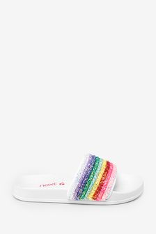 White Rainbow Glitter Sliders (A59859) | ₪ 35 - ₪ 47