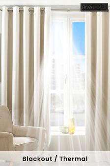 Riva Home Ivory Cream Twilight Thermal Blackout Eyelet Curtains (A59916) | 89 €