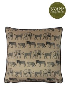 Evans Lichfield Biscuit Brown Savannah Leopard Velvet Polyester Filled Cushion (A59965) | 24 €