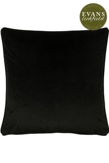 Evans Lichfield Jet Black Opulence Velvet Polyester Filled Cushion (A59973) | NT$840