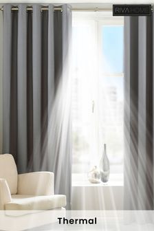 Riva Home Silver Grey Twilight Thermal Blackout Eyelet Curtains (A59999) | 2,830 UAH