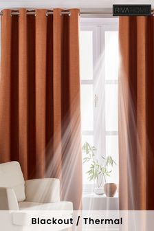 Riva Home Burnt Orange Twilight Thermal Blackout Eyelet Curtains (A60000) | $100