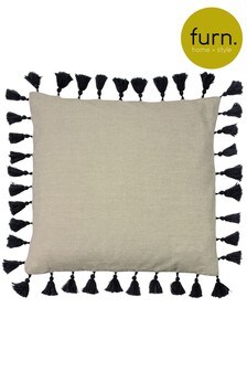 furn. Black Dune Tasselled Polyester Filled Cushion (A60002) | NT$700