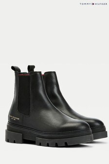 Tommy Hilfiger Black Chunky Chelsea Boots