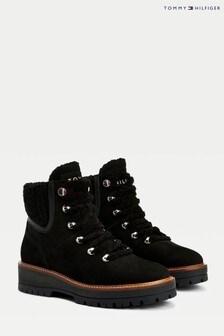 Tommy Hilfiger Black Outdoor Flat Boots (A60439) | $247