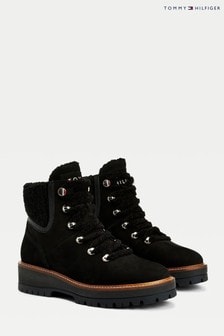 Tommy Hilfiger Black Outdoor Flat Boots