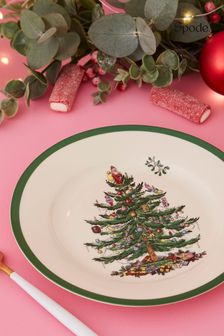 Spode Set of 4 White Christmas Tree Plates 27cm (A60543) | €84
