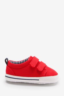 Red Baby Two Strap Pram Shoes (0-24mths) (A61352) | $11