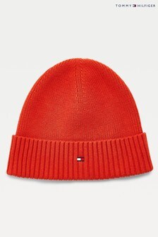 Tommy Hilfiger Mens Red Pima Cotton Beanie (A61542) | TRY 518