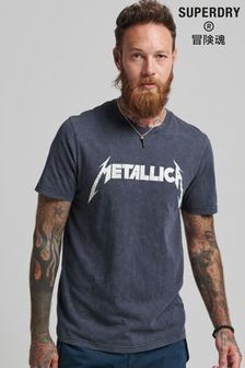 Anthrazitschwarz - Superdry Metallica Limited Edition T-Shirt (A61597) | 54 €