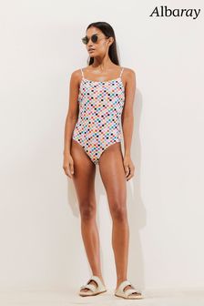 Albaray White Chequerboard Strappy Swimsuit (A61822) | 42 €