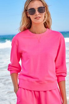 Rosa - Neon-Sweatshirt mit tief angesetzter Schulter (A61977) | 36 €