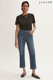 Jigsaw Lea Straight Leg Crop Blue Jeans (A62098) | $148