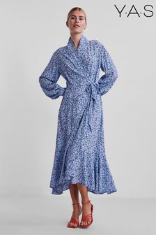 Y.A.S Blue Clora Midi Wrap Dress (A62117) | 101 €