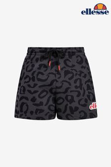 Ellesse Black Leopard Print Sweat Shorts (A62463) | $48