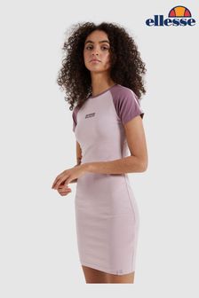 Ellesse Tion Pink Raglan Tonal Colourblock Tee Dress (A62471) | $58