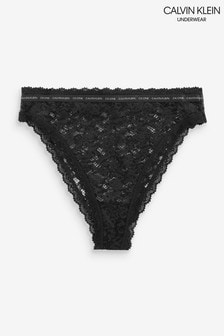 Calvin Klein Black CK One Lace High Waist Brazillian Briefs (A62536) | €13.50