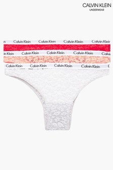 Zestaw 3 par koronkowych fig bikini Calvin Klein Carousel, różowe (A62554) | 213 zł