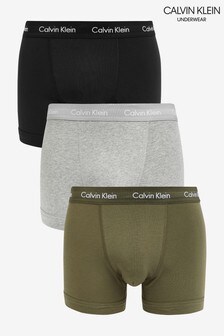 Calvin Klein Green Cotton Stretch Trunks 3 Pack (A62583) | CA$109