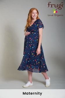 Frugi Blue Recycled Maternity And Nursing Occasion Dress (A62698) | 36 €