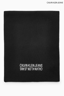 Fular Calvin Klein negru cu logo în oglindă (A62927) | 367 LEI