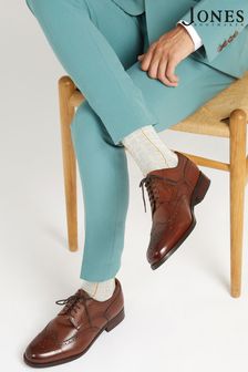 Коричневые кожаные элегантные мужские туфли на шнуровке для широкой стопы Jones Bootmaker (A63170) | €131
