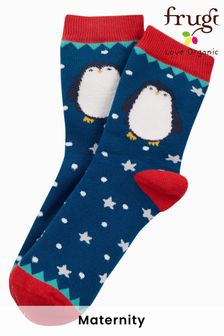 Frugi Blue Organic Cosy Christmas Socks