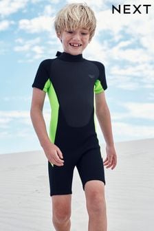 Black and Green Short Sleeve Wetsuit (1-16yrs) (A63288) | KRW59,800 - KRW68,300