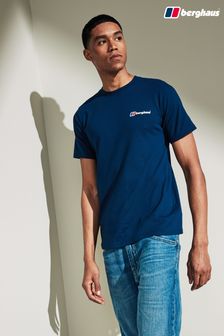 חולצת טי של Berghaus מבד אורגני בכחול עם לוגו קלאסי (A63530) | ‏116 ₪