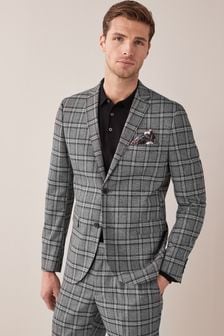 Grey Skinny Fit Check Suit: Jacket (A63566) | €54