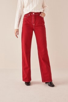 Красный - Широкие джинсы (A63584) | 1 002 грн