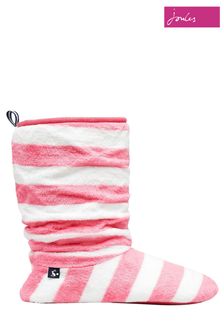 Joules Womens Cream/Pink Stripe Slipper Sock Boots (A63675) | 12 €