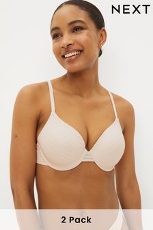 Pink/Cream Pad Full Cup Stripe Smoothing T-Shirt Bras 2 Pack (A63703) | 32 €