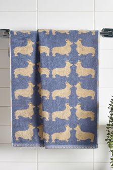 Blue Corgi Dogs Towel (A63708) | $14