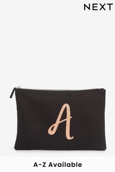 Black Cotton Initial Make Up Bag (A63742) | BGN 18