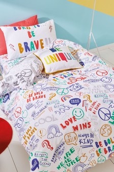 Born To White Kids Be Brave Organic Cotton Duvet Cover and Pillowcase Set (A63818) | €51 - €66