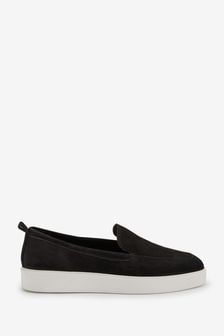 Black Regular/Wide Fit Signature Leather Slip-On Trainers (A63890) | 58 €