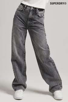Superdry Grey Organic Cotton Wide Leg Jeans (A63988) | $107