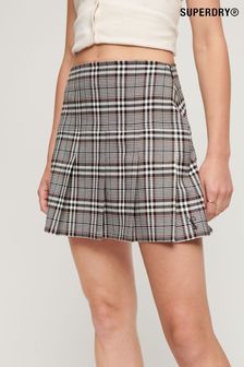 Superdry Vintage Tweed Pleated Mini Skirt