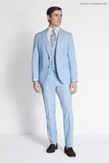 Slim Fit Sky Blue Marl Suit: Jacket (A64187) | 870 QAR