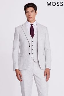 MOSS Grey Slim Fit Donegal Tweed Suit Jacket (A64190) | $272