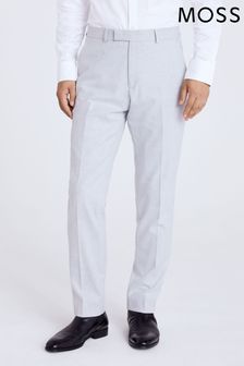 Svetlo siva flanelasta moška obleka po meri Moss: hlače (A64201) | €91