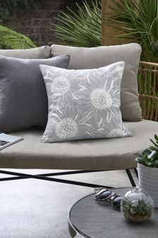 Grey Sunflower Indoor/Outdoor Cushion (A64358) | 15 €