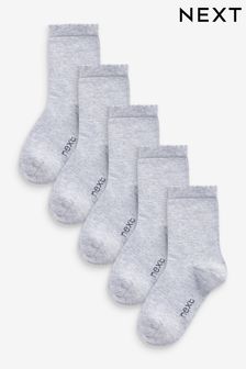 Grey 5 Pack Cotton Rich School Ankle Socks (A64392) | $10 - $12