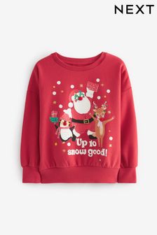 Red Santa Christmas Sweatshirt Jumper (3-16yrs) (A64553) | €16 - €23