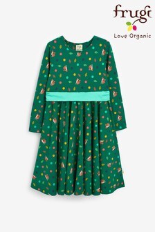 Frugi Organic Green Long Sleeve Skater Dress (A64634) | €20 - €21.50